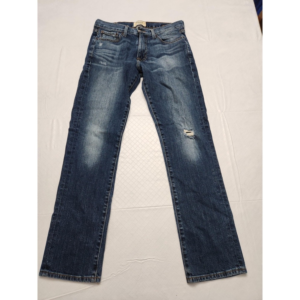 Lucky Brand Triumph Jeans Mens 32x30 Blue 410 Athletic Fit Distressed Denim Rips